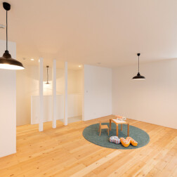 フリースペース - お子さまが小さい時はオープンスタイルで様々な使い方のできるフリースペースに。成長された時は、お部屋の間仕切りができる間取りになっていますので個室を作ることができます。